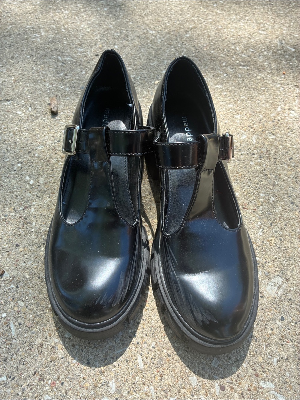 Madden Girl Black Patent Mary Jane Flats with T-Strap